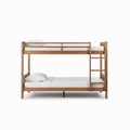 Wooden bunk bed isolated on white background. 3d rendering front view Royalty Free Stock Photo