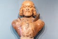 Wooden bust of medieval italian noble