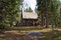 Wooden cabin in forest Royalty Free Stock Photo
