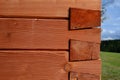 The wooden cabin is made using wooden timber technology without the use of nails and screws. Sindel roof on a mountain hut newly b