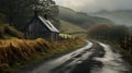 Romantic Scottish Cabin On A Serene Country Road