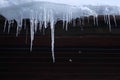 Wooden cabin icicles