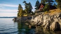 Wooden Cabin On Tahoe Lake Cliff: Nikon D850, Traditional Landscapes, 32k Uhd