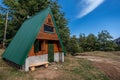 Wooden Cabin in the woods in autumn by the mountain Zelengora, B Royalty Free Stock Photo