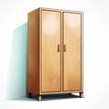 Minimalist Wooden Cupboard Vector Illustration Royalty Free Stock Photo