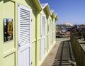 Wooden cabins on the beach Royalty Free Stock Photo