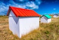 Wooden Cabins on a beautiful beach Royalty Free Stock Photo