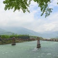 Wooden cable suspension bridge at dujiangyan