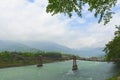 Wooden cable suspension bridge at dujiangyan