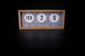 A wooden calendar block showing the date February 29th on a dark black background, save the date or date of event concept