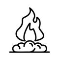 Wooden Camp Fire, Bonfire, Campfire. Flat Vector Icon illustration. Royalty Free Stock Photo