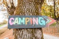 Wooden Camping Sign