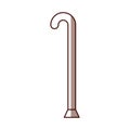Wooden cane isolated icon