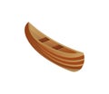 Wooden canoe isolated vector icon