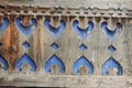 Wooden carved elements of the facade of a historic building