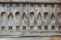 Wooden carved elements of the facade of a historic building