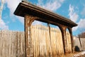 Wooden carved gate in Romania Royalty Free Stock Photo