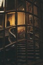 Wooden, carved stairs. Hall of the ancient palace. House of scientists in Lviv. Nice interior Royalty Free Stock Photo