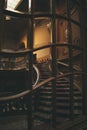 Wooden, carved stairs. Hall of the ancient palace. House of scientists in Lviv. Nice interior Royalty Free Stock Photo