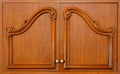 Wooden carved wardrobe doors Royalty Free Stock Photo