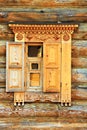 Wooden carved window jamb Royalty Free Stock Photo