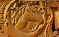 Wooden carving of Horse head and design elements