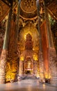 Wooden carving sculptures inside of the Sanctuary of Truth temple in Pattaya, Thailand Royalty Free Stock Photo