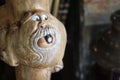 Wooden carving, Smith Camp, Kenora, from the water of Lake of the Woods