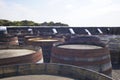 A couple of whisky barrels in a Scottish distillery Royalty Free Stock Photo