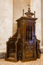 Wooden Catholic confessional