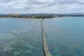 Wooden causeway connecting Victor Harbor with Granite island in Australia Royalty Free Stock Photo