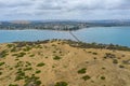 Wooden causeway connecting Victor Harbor with Granite island in Australia Royalty Free Stock Photo