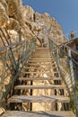 Stairs in the rocks. San miquel, ibiza, spain.