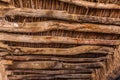 Wooden ceiling covering in a traditional Arab mud brick house