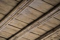 Wooden ceiling, old wood roof construction - attic