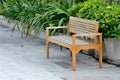 Wooden Chair on the cement floor . Royalty Free Stock Photo