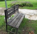 The wooden chair in the garden. Royalty Free Stock Photo