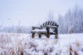 Wooden Chair out on a Frosty Winter Day Royalty Free Stock Photo