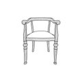 wooden chair luxury modern and classic Furniture line, line logo design template