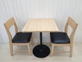 wooden chair and square table