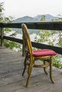 Wooden chair on the terrace Royalty Free Stock Photo