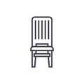 Wooden chair vector line icon, sign, illustration on background, editable strokes Royalty Free Stock Photo