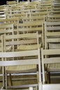 Wooden chairs in the conference room or at school during exam Royalty Free Stock Photo