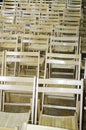Wooden chairs in the conference room or at school during exams Royalty Free Stock Photo