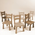 Wooden chairs empty room Royalty Free Stock Photo