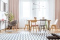 Wooden chairs in flat interior Royalty Free Stock Photo