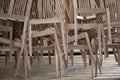 Wooden Chairs Piled Up Royalty Free Stock Photo