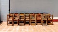 Wooden Chairs Piled Up. Old chairs Royalty Free Stock Photo