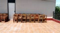 Wooden Chairs Piled Up. Old chairs Royalty Free Stock Photo