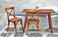 Wooden chairs and table Royalty Free Stock Photo